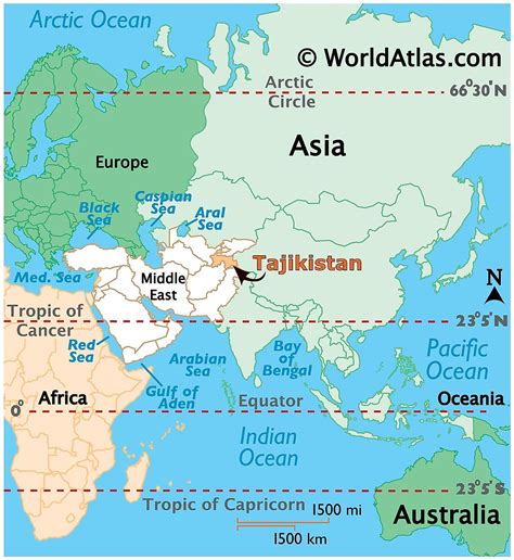 tajikistan on the world map